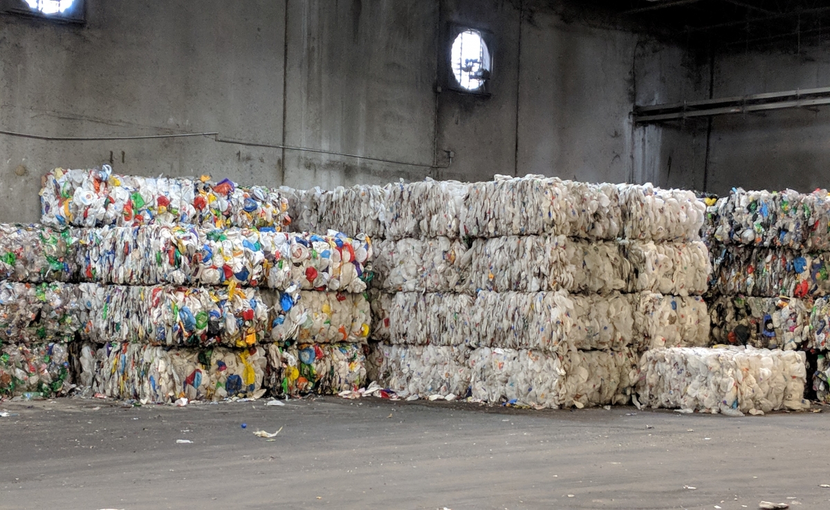 Bales of recyclable material